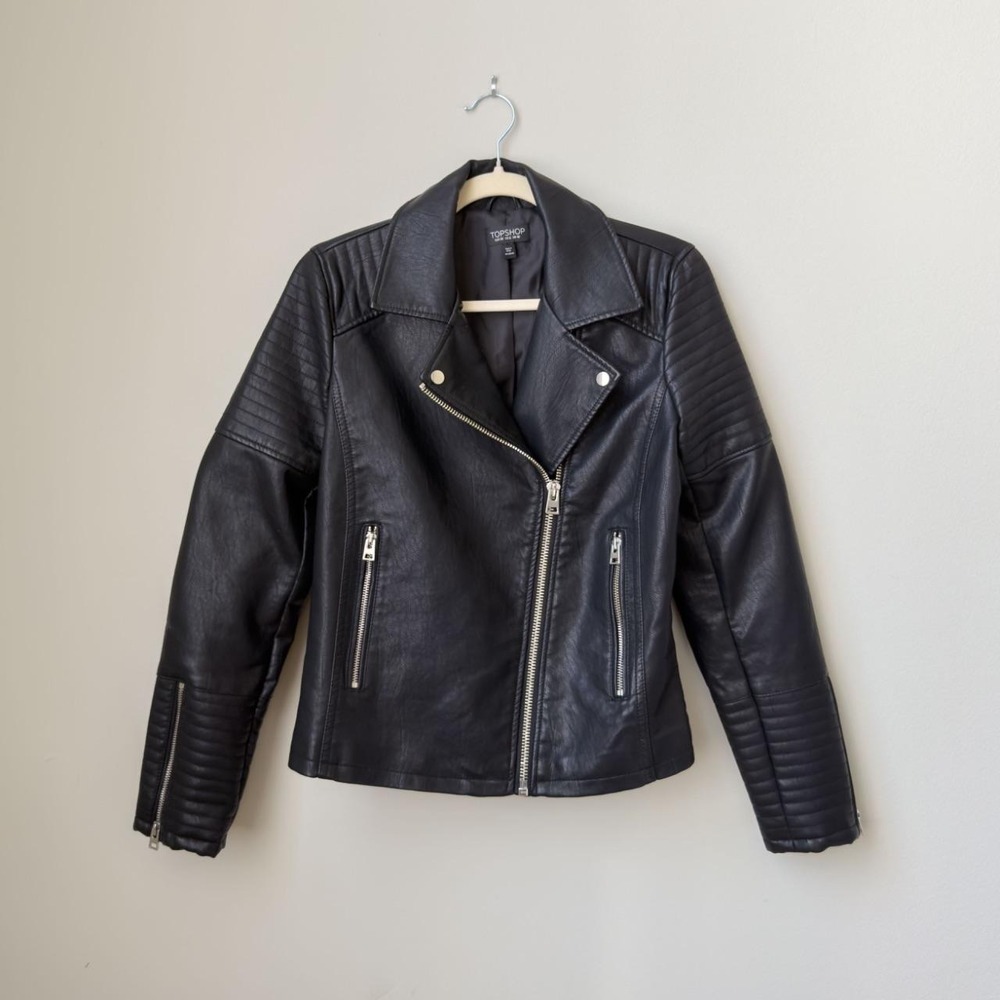 Women's Grungy Chic Vegan Leather Topshop Jacket